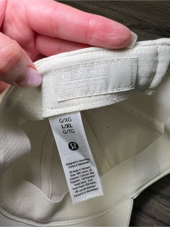 Lululemon Cream Adjustable Baseball Hat Unisex L/XL Script Logo Cap NWOT